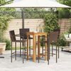 vidaXL Ensemble de bar de jardin 5 pcs marron bois massif acacia rotin