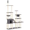 vidaXL Arbre &agrave; chat avec griffoirs en sisal Gris fonc&eacute; 279 cm