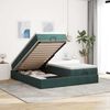 vidaXL Cadre de lit ottoman avec matelas vert fonc&eacute; 200x200 cm velours