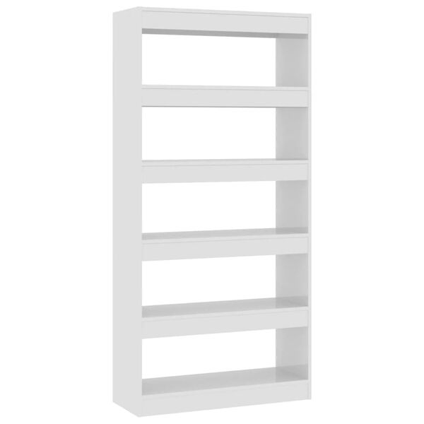 vidaXL Biblioth&egrave;que/S&eacute;parateur de pi&egrave;ce Blanc brillant bois ing&eacute;nierie