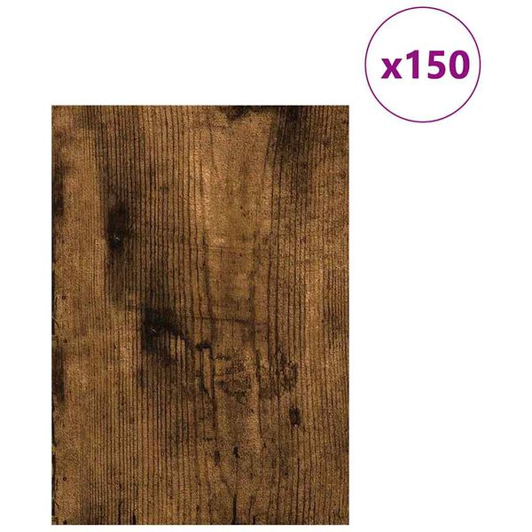 vidaXL Panneaux d&eacute;coratifs 150 pcs Ch&ecirc;ne fum&eacute; 21 x 30 x 0,27 cm