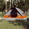 vidaXL Tente de camping &agrave; d&ocirc;me 4 personnes gris et orange imperm&eacute;able
