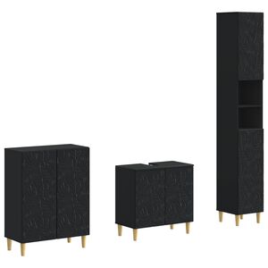 vidaXL Ensemble de meuble de salle de bain 3 pi&egrave;ces DELFT Noir