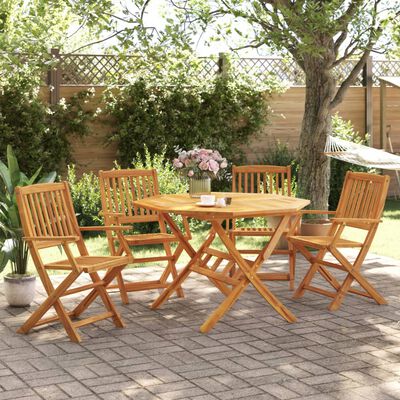 vidaXL Ensemble à manger de jardin pliable 5 pcs bois massif d’acacia