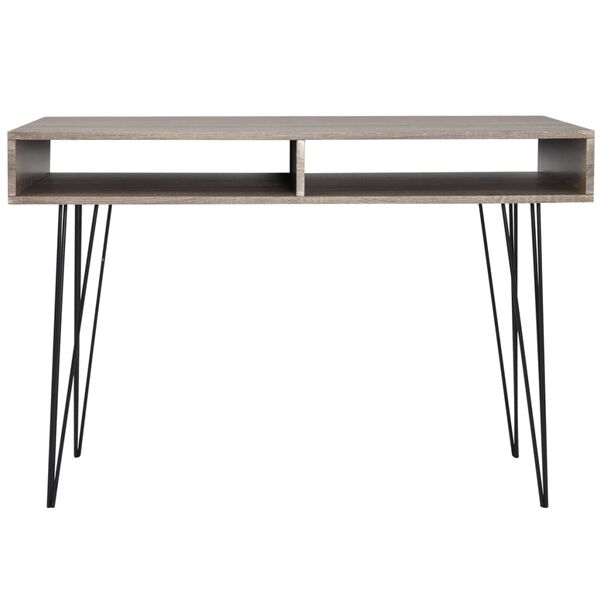 vidaXL Bureau avec 2 compartiments Gris