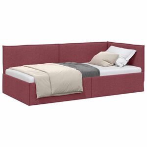 vidaXL Cadre de lit d'angle Bordeaux 100 x 200 cm tissu