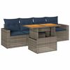 vidaXL Salon de jardin 5 pcs avec coussins gris r&eacute;sine tress&eacute;e