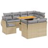 vidaXL Salon de jardin avec coussins 9 pcs beige r&eacute;sine tress&eacute;e