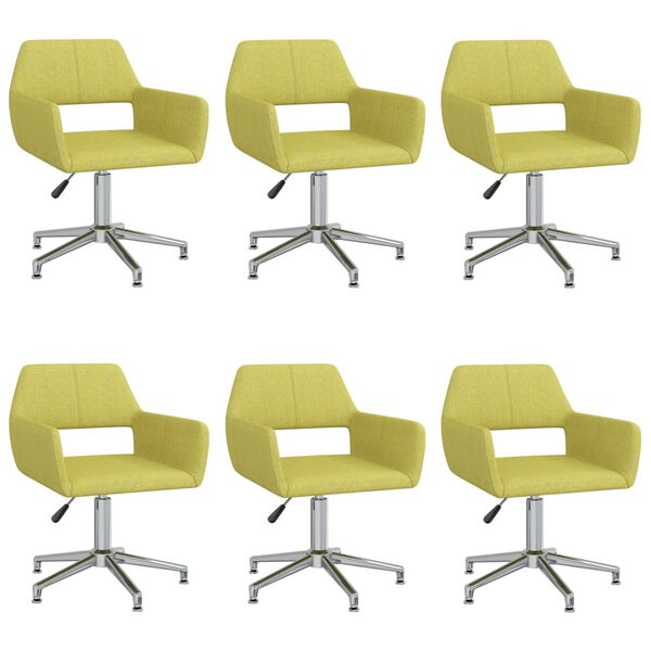 vidaXL Chaises pivotantes &agrave; manger lot de 6 vert tissu