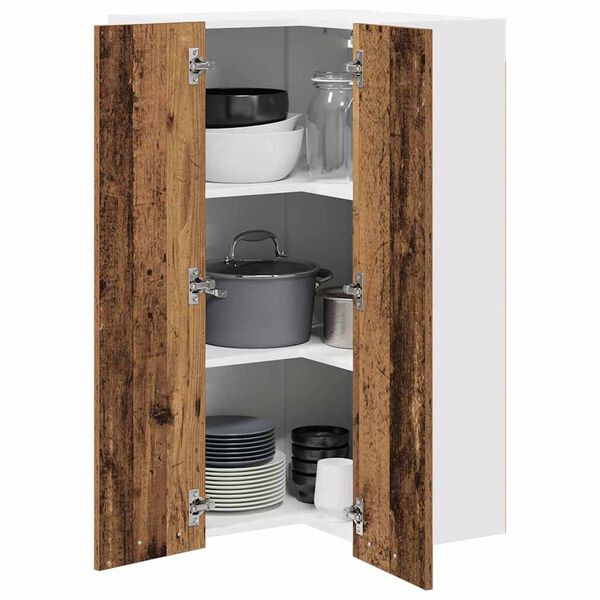 vidaXL Armoire suspendue Bois ancien et Blanc 57 x 57 x 100 cm