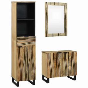 vidaXL Ensemble de mobilier de salle de bain 3 pc Marron