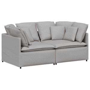 vidaXL Canap&eacute; modulable avec coussins en tissu gris nuage