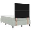 vidaXL Lit &agrave; ressort LED avec matelas Gris clair 120 x 190 cm tissu