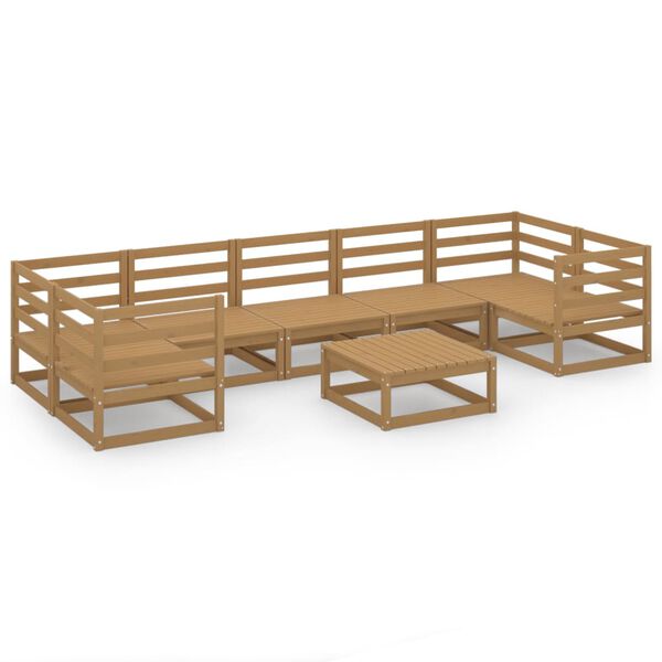vidaXL Salon de jardin 8 pcs Bois de pin massif