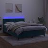 vidaXL Sommier &agrave; lattes de lit avec matelas LED Bleu fonc&eacute; 140x200 cm
