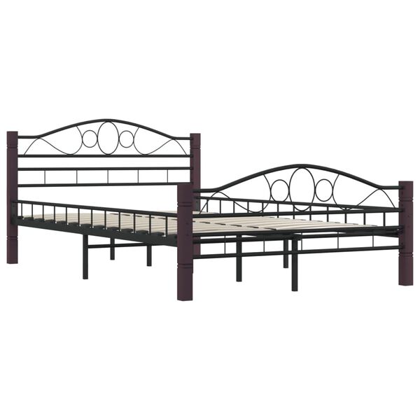 vidaXL Cadre de lit sans matelas noir m&eacute;tal 120x200 cm