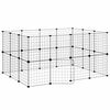 vidaXL Cage animaux de compagnie &agrave; 28 panneaux et porte Noir 140x105x70 cm