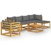 vidaXL Salon de jardin 7 pcs avec coussin Bois d'acacia solide
