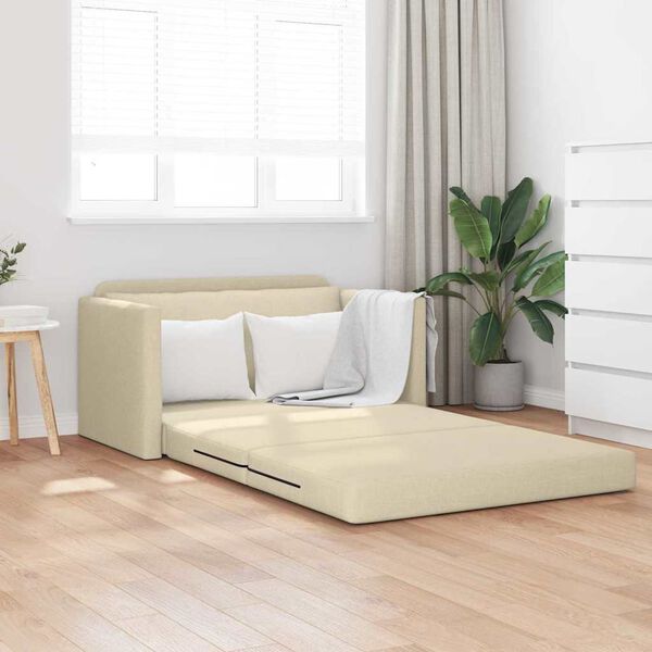 vidaXL Canap&eacute;-Lit 110cm Cr&egrave;me tissu
