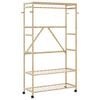 vidaXL Porte-v&ecirc;tements et &eacute;tag&egrave;res et roulettes 110x40x180 cm bambou