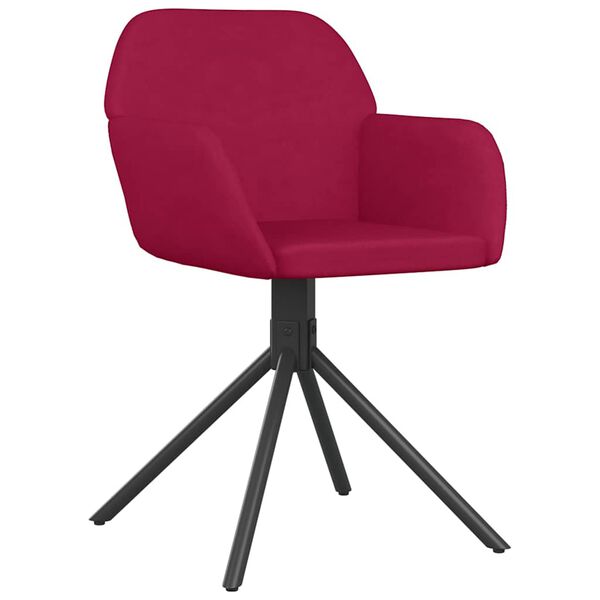 vidaXL Chaises pivotantes &agrave; manger lot de 2 Rouge bordeaux Velours