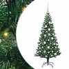 vidaXL Sapin de No&euml;l artificiel pr&eacute;-&eacute;clair&eacute; Vert 120 cm PVC et m&eacute;tal