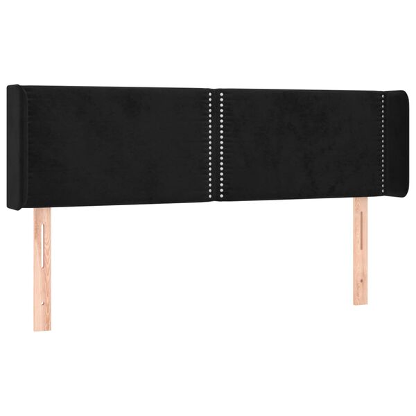 vidaXL T&ecirc;te de lit &agrave; LED Noir 147x16x78/88 cm Velours