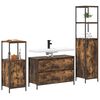 vidaXL Ensemble de mobilier de salle de bain 3 pcs Ch&ecirc;ne fum&eacute;