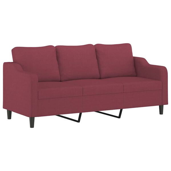 vidaXL Ensemble de canap&eacute;s 2 pcs avec coussins rouge bordeaux tissu