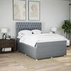 vidaXL Sommier &agrave; lattes de lit avec matelas Gris clair 140x190cm Tissu