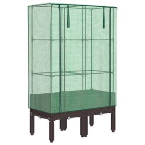 vidaXL Jardini&egrave;re sur&eacute;lev&eacute;e avec housse aspect rotin 80x40x140 cm