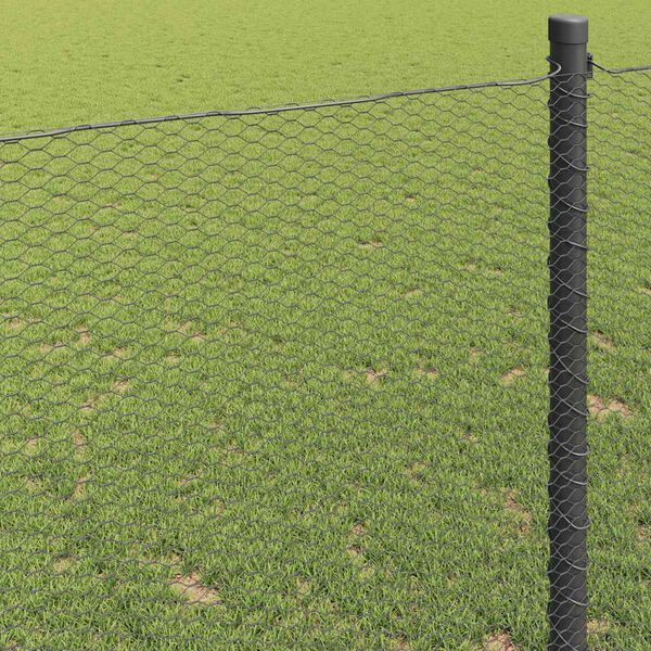 vidaXL Cl&ocirc;ture hexagonale Gris 1,2 x 100 m PVC