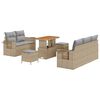 vidaXL Ensemble de canap&eacute; de jardin avec coussin 8 pcs Beige polyrotin