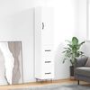 vidaXL Buffet haut Blanc 34,5x34x180 cm Bois d'ing&eacute;nierie