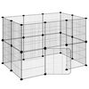 vidaXL Cage animaux de compagnie &agrave; 20 panneaux et porte Noir 105x70x70 cm