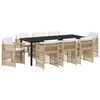 vidaXL Ensemble de salle &agrave; manger pour jardin 9 pcs Beige