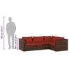 vidaXL Salon de jardin 4 pcs avec coussins R&eacute;sine tress&eacute;e Marron