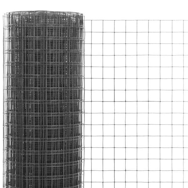 vidaXL Grillage acier avec rev&ecirc;tement en PVC 10x1,5 m gris