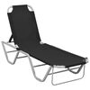 vidaXL Chaise longue aluminium et textil&egrave;ne noir