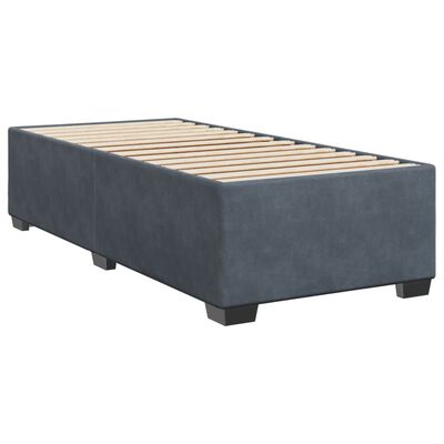 vidaXL Sommier à lattes de lit avec matelas gris foncé simple velours