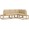 vidaXL Ensemble de canap&eacute;s d'ext&eacute;rieur 3 Pi&egrave;ce Blanc et Beige