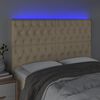 vidaXL T&ecirc;te de lit &agrave; LED Cr&egrave;me 160x7x118/128 cm Tissu