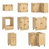 vidaXL Armoire avec tiroir avec porte SKI 14 pcs Brun Miel Pin massif