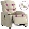 vidaXL Fauteuil de massage inclinable &eacute;lectrique cr&egrave;me similicuir