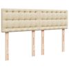 vidaXL Sommier &agrave; lattes de lit avec matelas Cr&egrave;me 140x190 cm Tissu