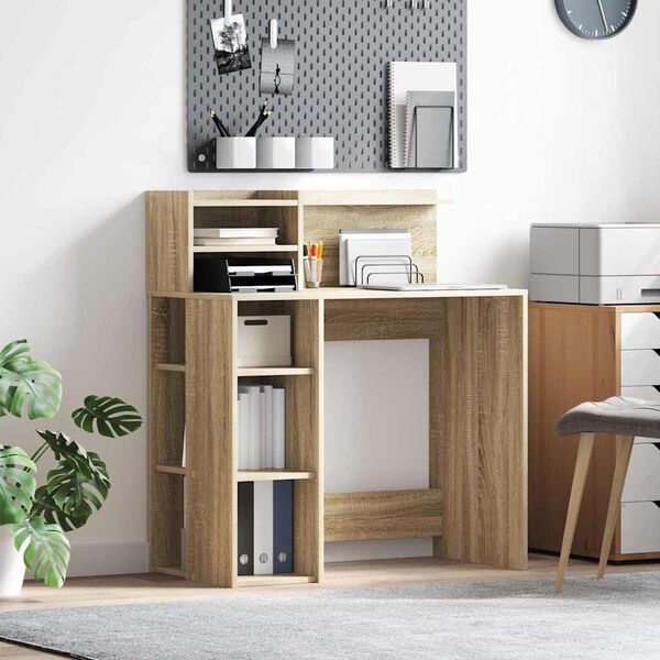 vidaXL Bureau Ch&ecirc;ne Sonoma 90 x 48 x 101,5 cm Bois d'ing&eacute;nierie