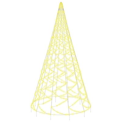 vidaXL Sapin de Noël sur mât de drapeau 3000 LED Blanc chaud 800 cm