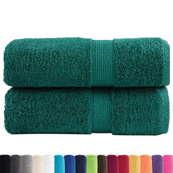 vidaXL Serviettes de toilette Premium SOLUND 2 pi&egrave;ces Vert 30 x 30 cm 600 g/m&sup2;