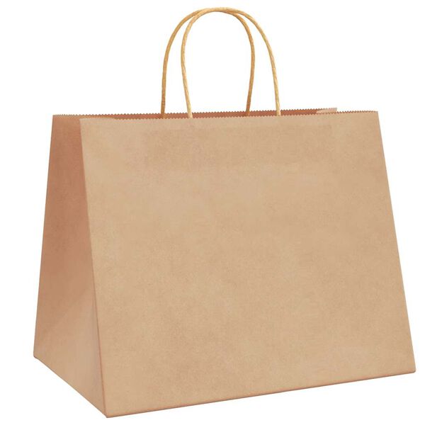vidaXL Sacs en papier 50 pcs avec poign&eacute;es marron 32x22x24 cm