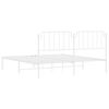 vidaXL Cadre de lit m&eacute;tal sans matelas et t&ecirc;te de lit blanc 183x213 cm
